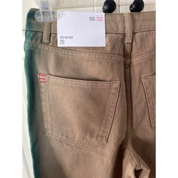 BDG Urban Outfitters Women's High & Wide Jeans Sz 26 Beige Green New - Picture 8 of 11